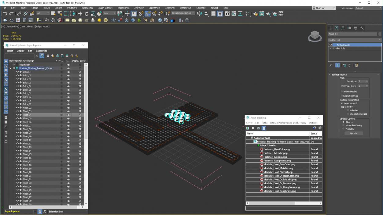 3D model Modular Floating Pontoon Cubes