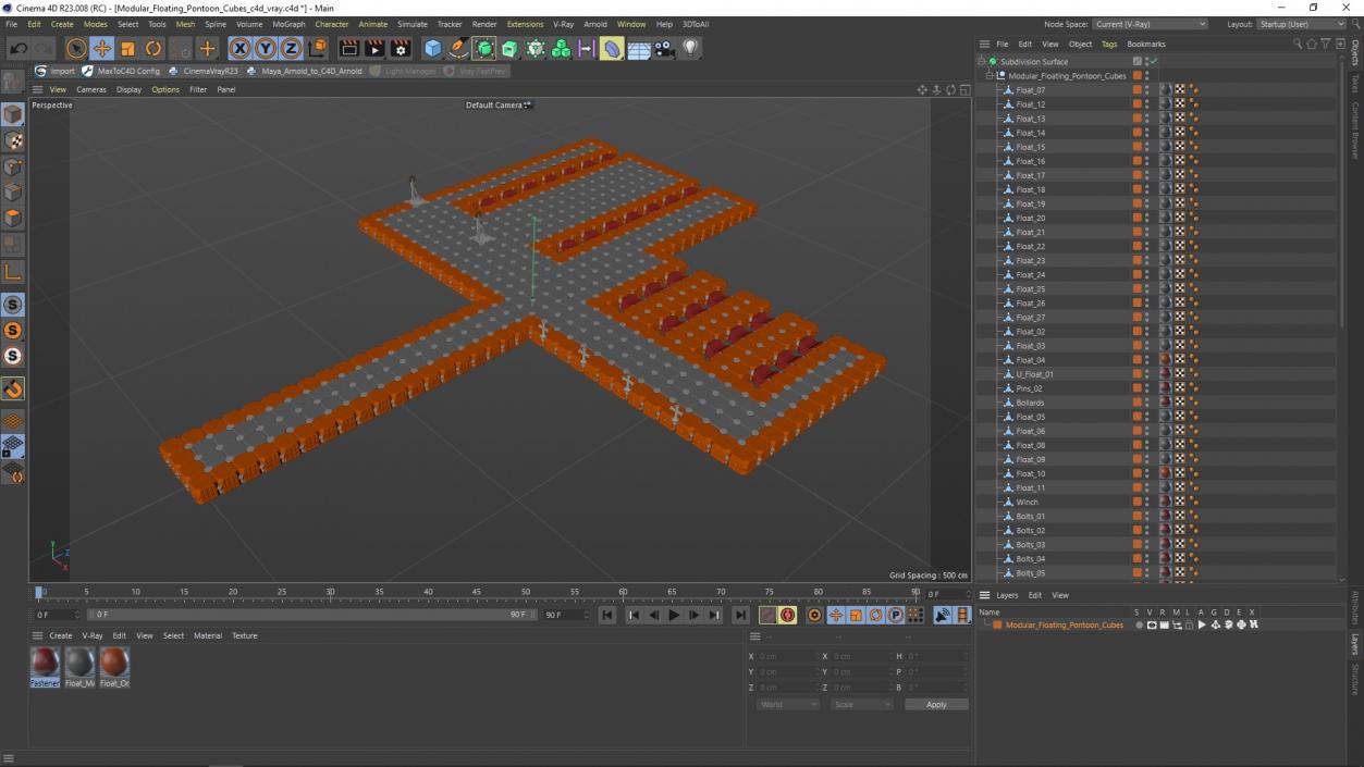 3D model Modular Floating Pontoon Cubes