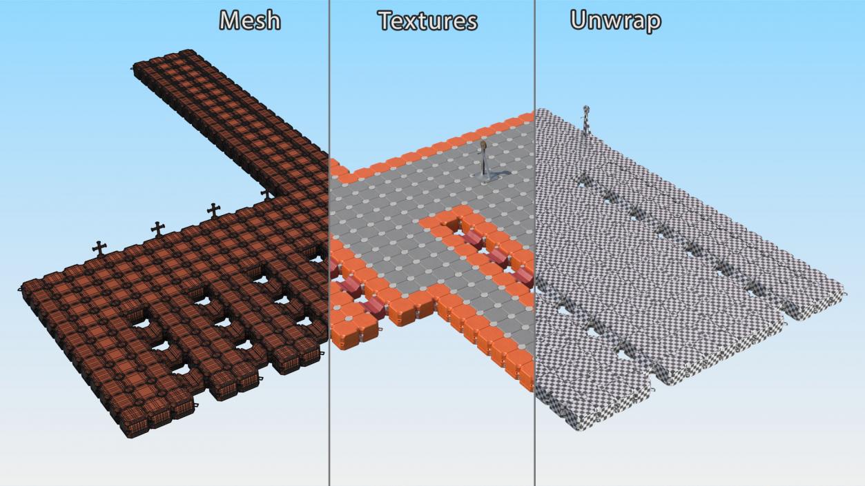 3D model Modular Floating Pontoon Cubes