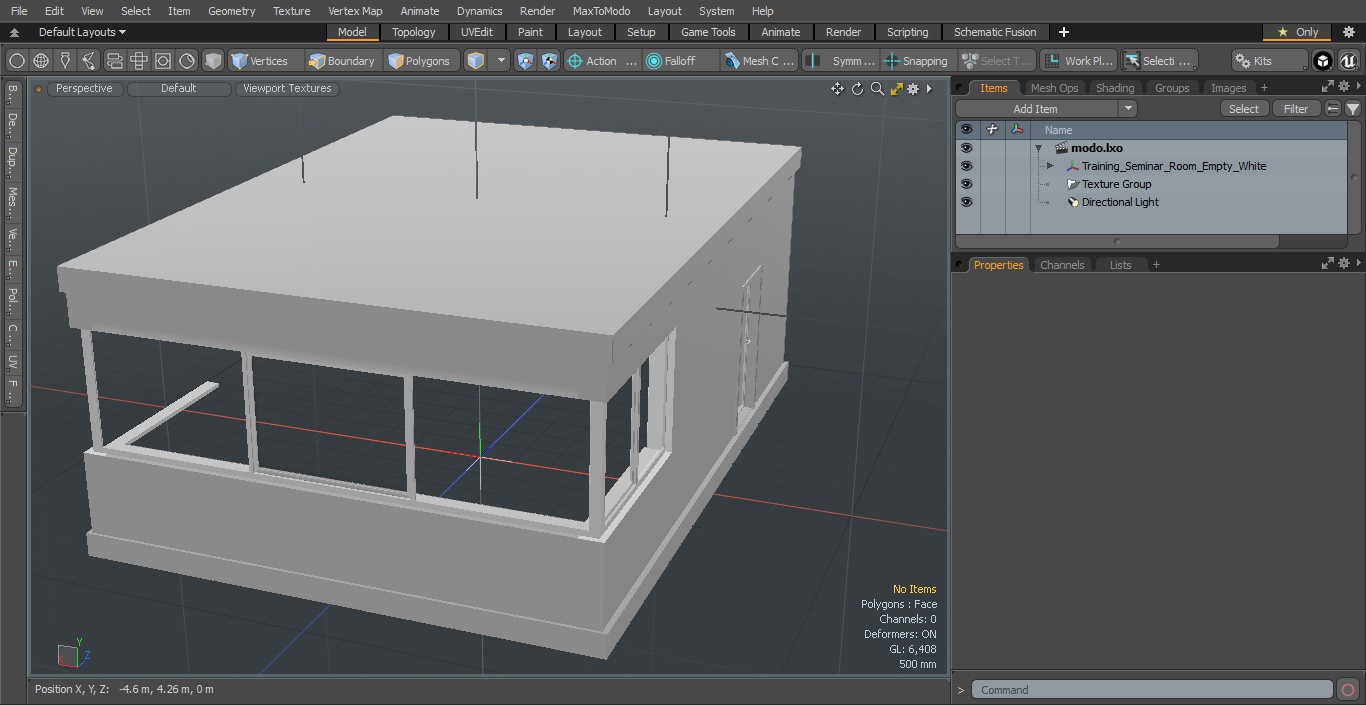 3D Training Seminar Room Empty White model