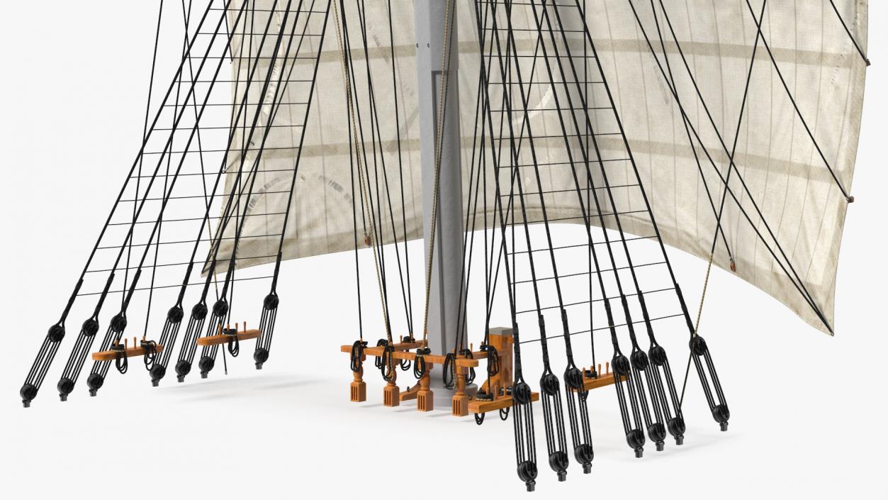 3D Foremast Raised Sails