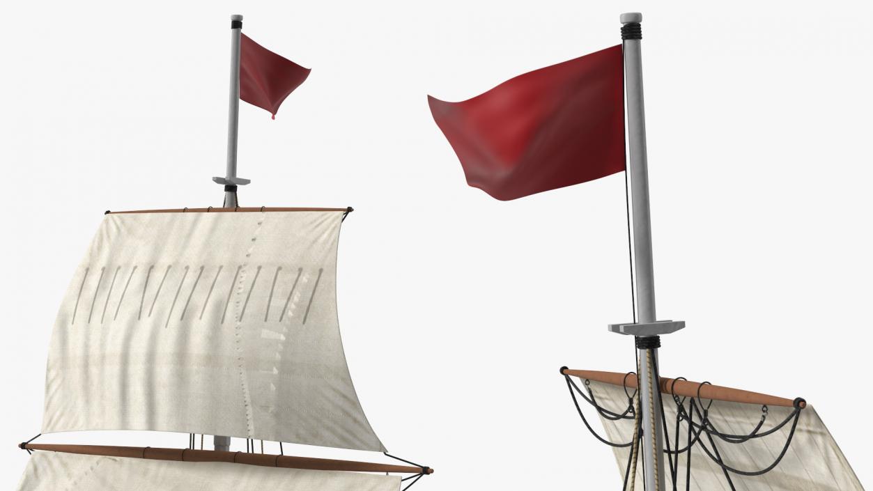 3D Foremast Raised Sails