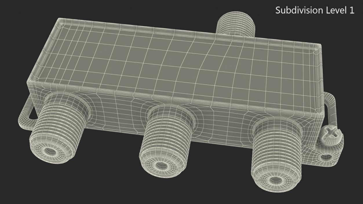 3D model Digital Signal 3 Way Coax Cable Splitter