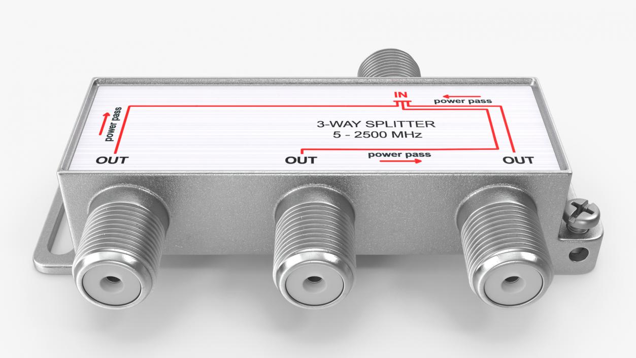 3D model Digital Signal 3 Way Coax Cable Splitter