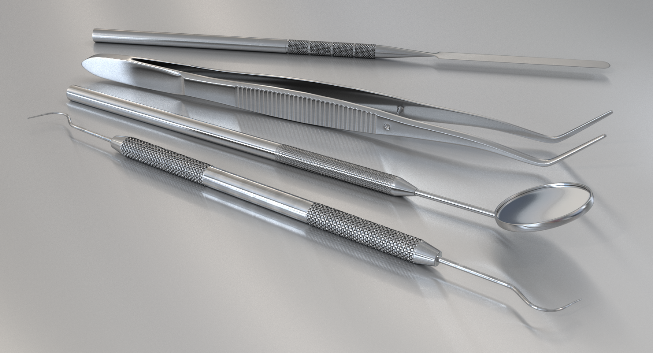 3D Basic Dental Instruments Set model