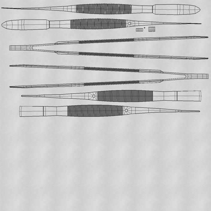 3D Basic Dental Instruments Set model