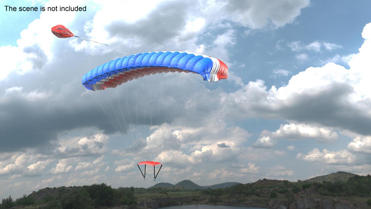 3D model Parafoil Parachute 2