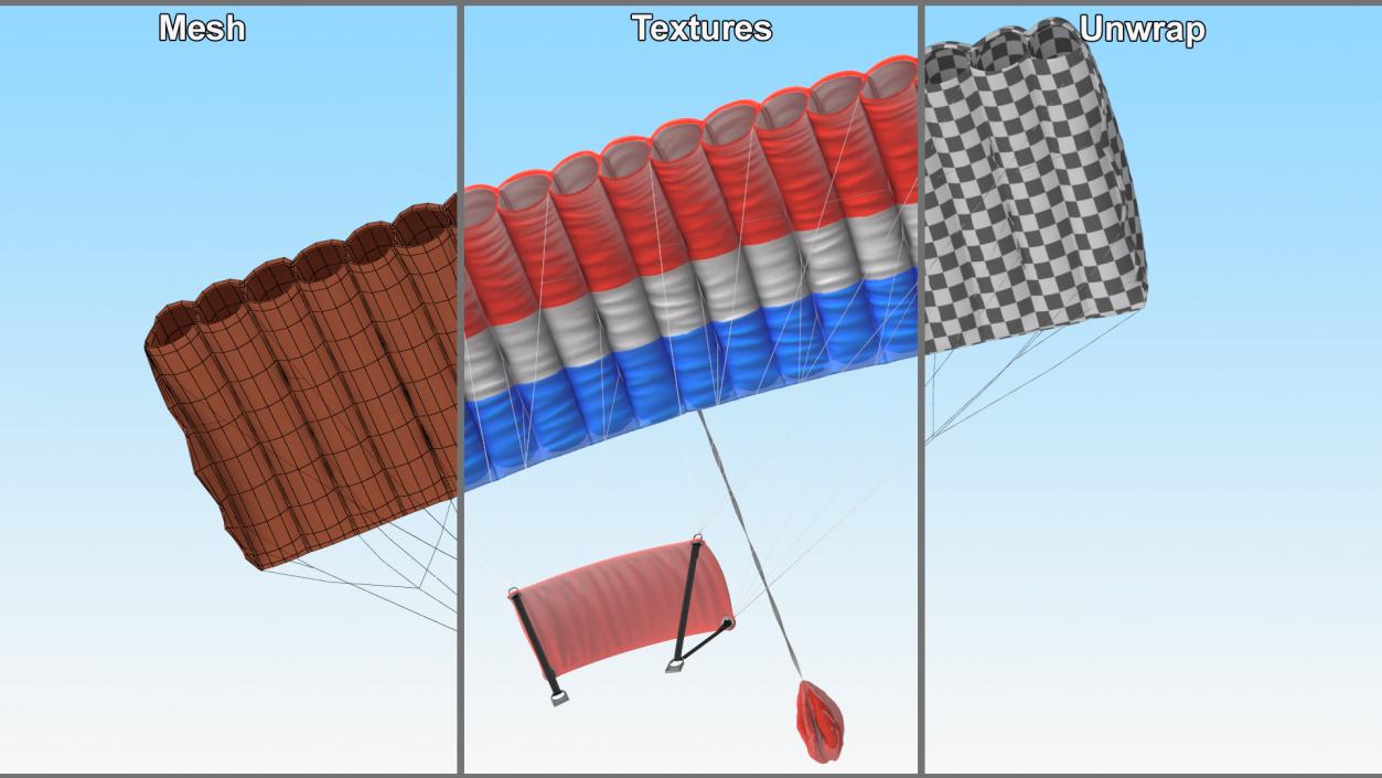 3D model Parafoil Parachute 2