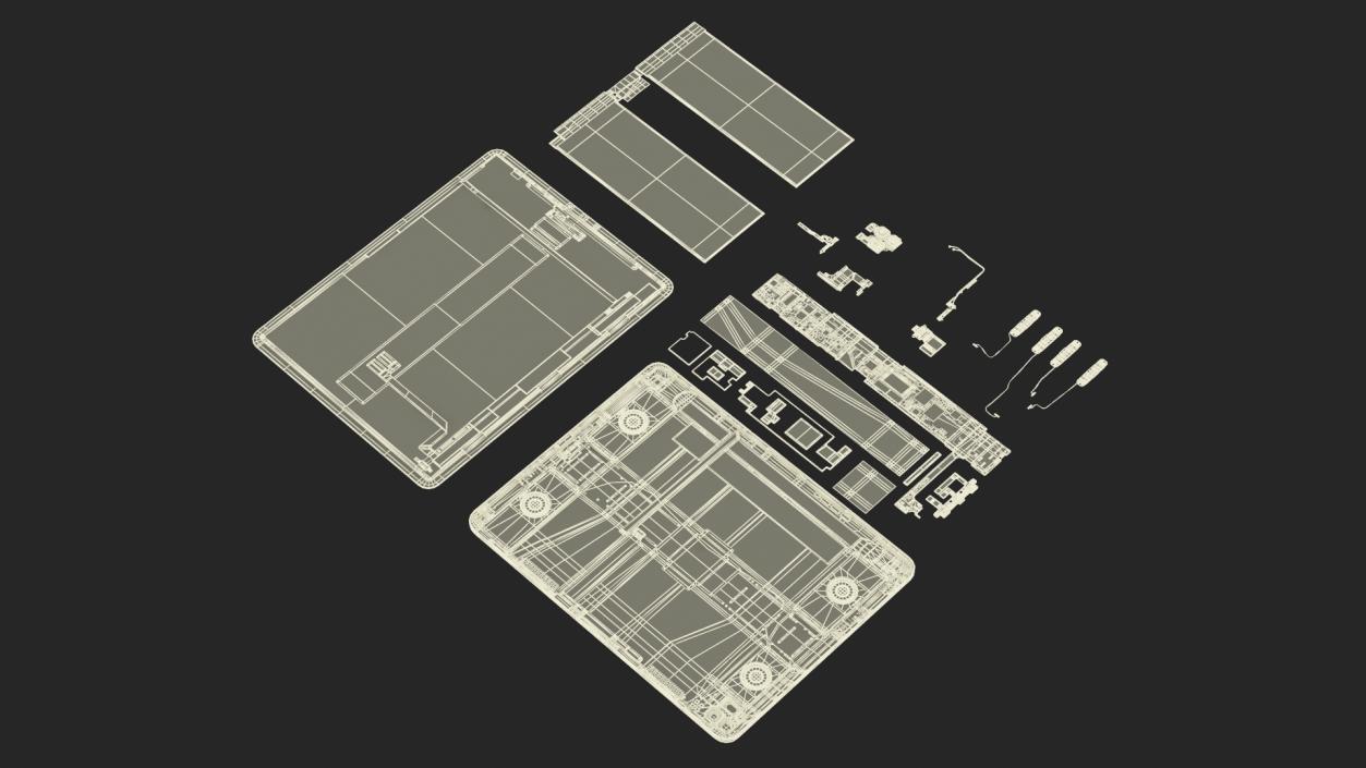 12 9 iPad Pro Fully Disassembled 3D