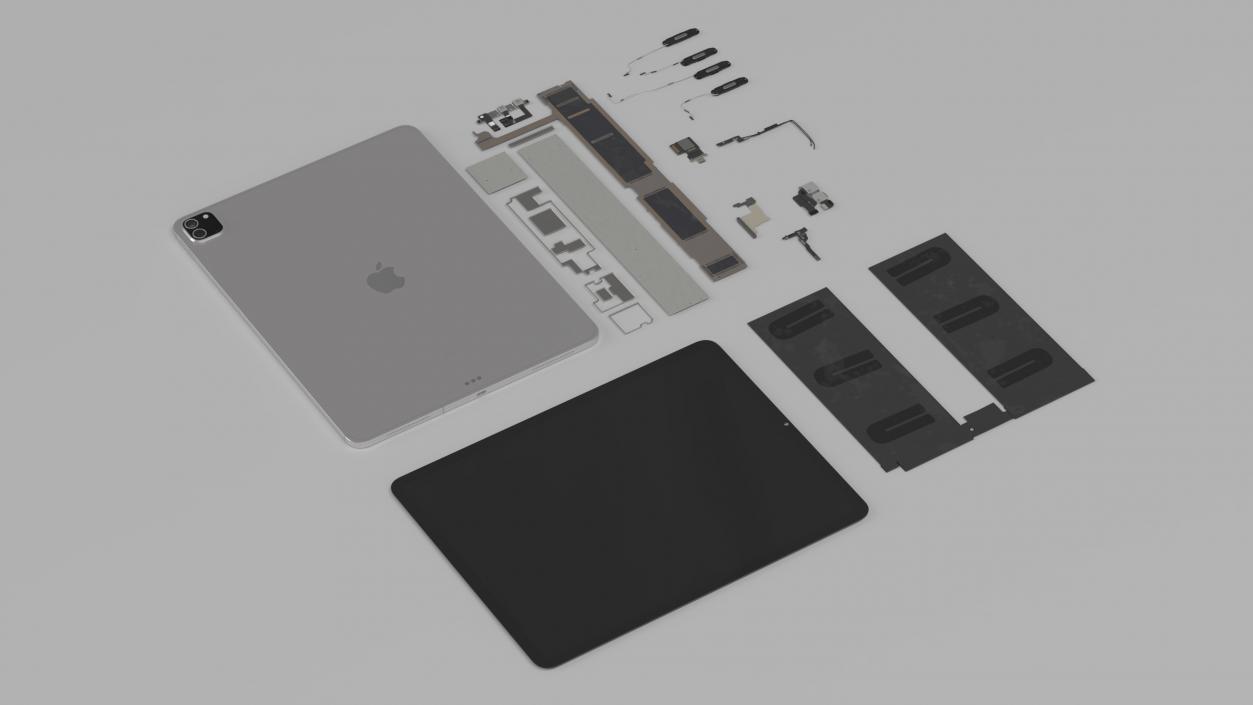 12 9 iPad Pro Fully Disassembled 3D