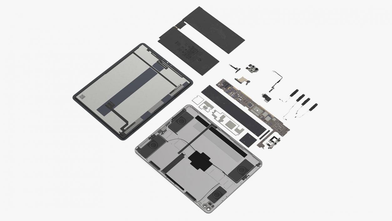 12 9 iPad Pro Fully Disassembled 3D