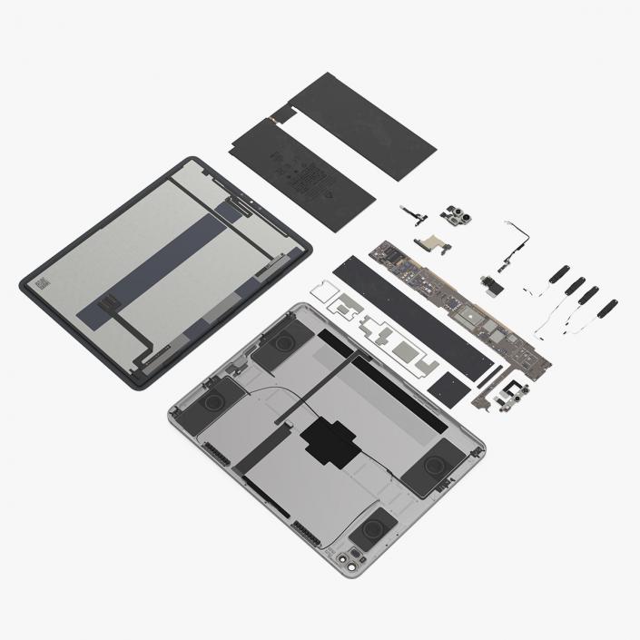 12 9 iPad Pro Fully Disassembled 3D