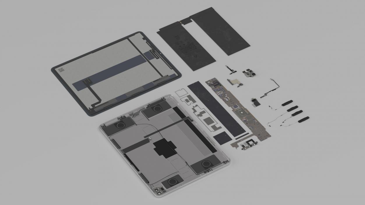 12 9 iPad Pro Fully Disassembled 3D