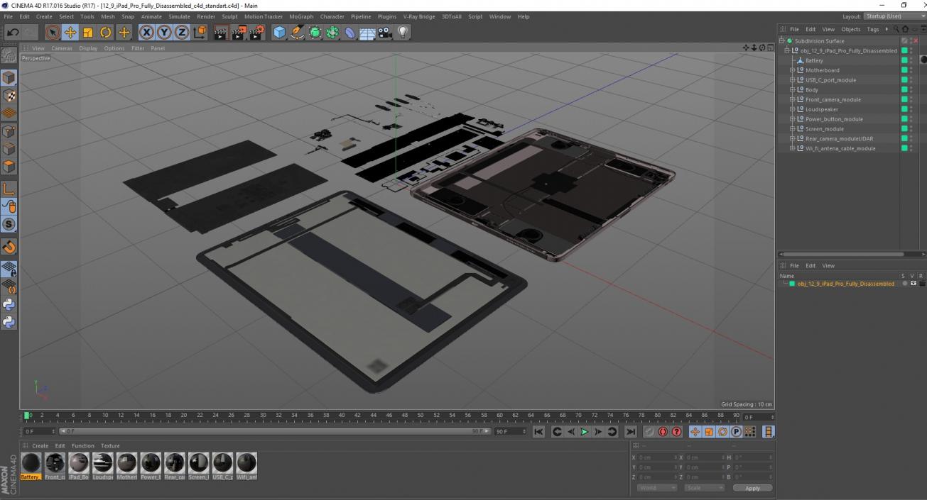 12 9 iPad Pro Fully Disassembled 3D