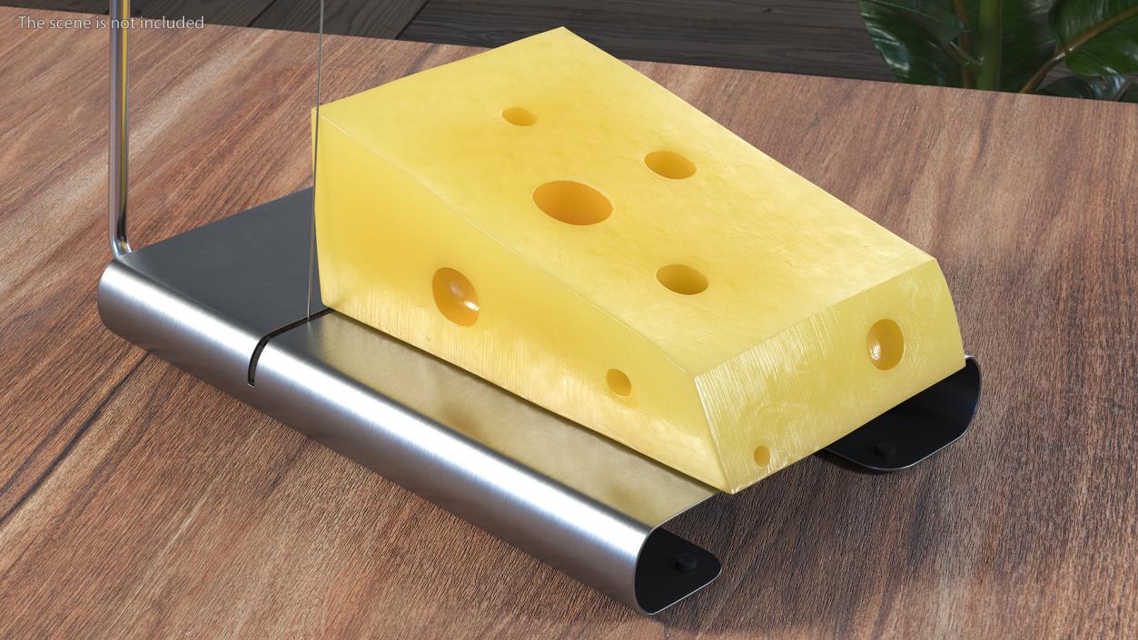 Steel Cheese Slicer with Cheese Wedge 3D