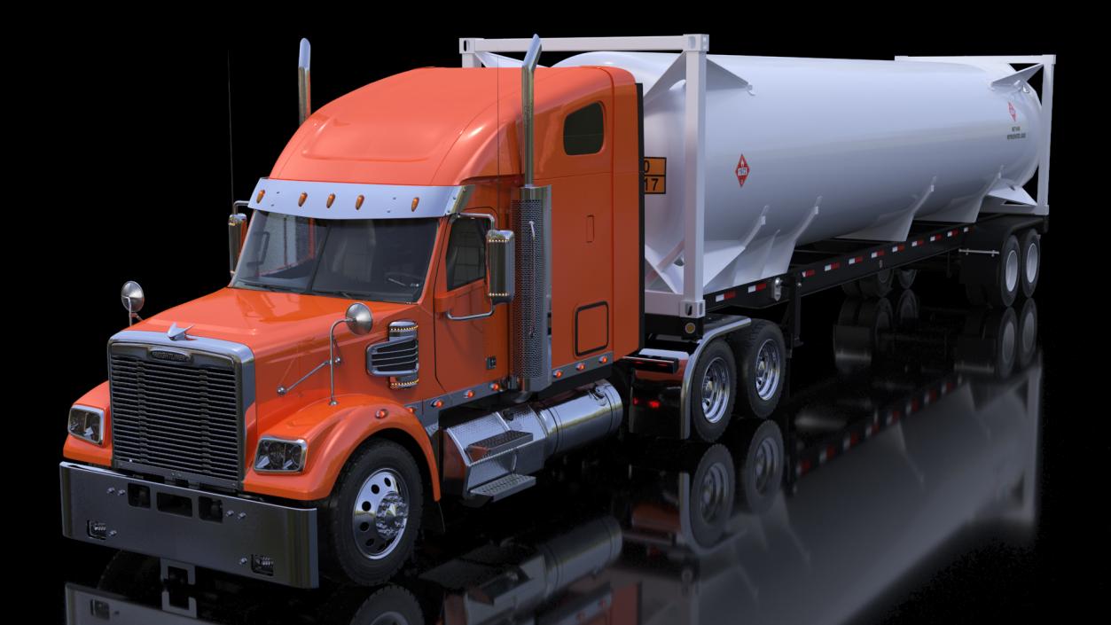 Freightliner Truck With Gas Tank 3D