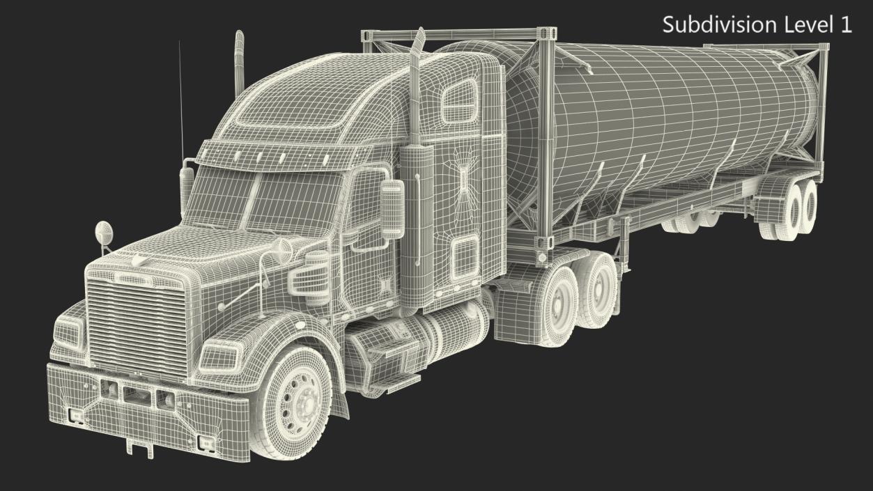 Freightliner Truck With Gas Tank 3D