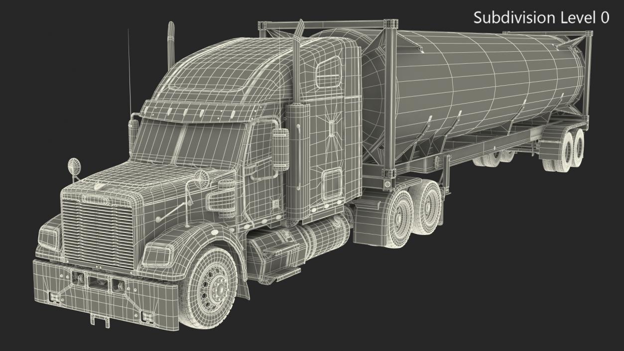 Freightliner Truck With Gas Tank 3D