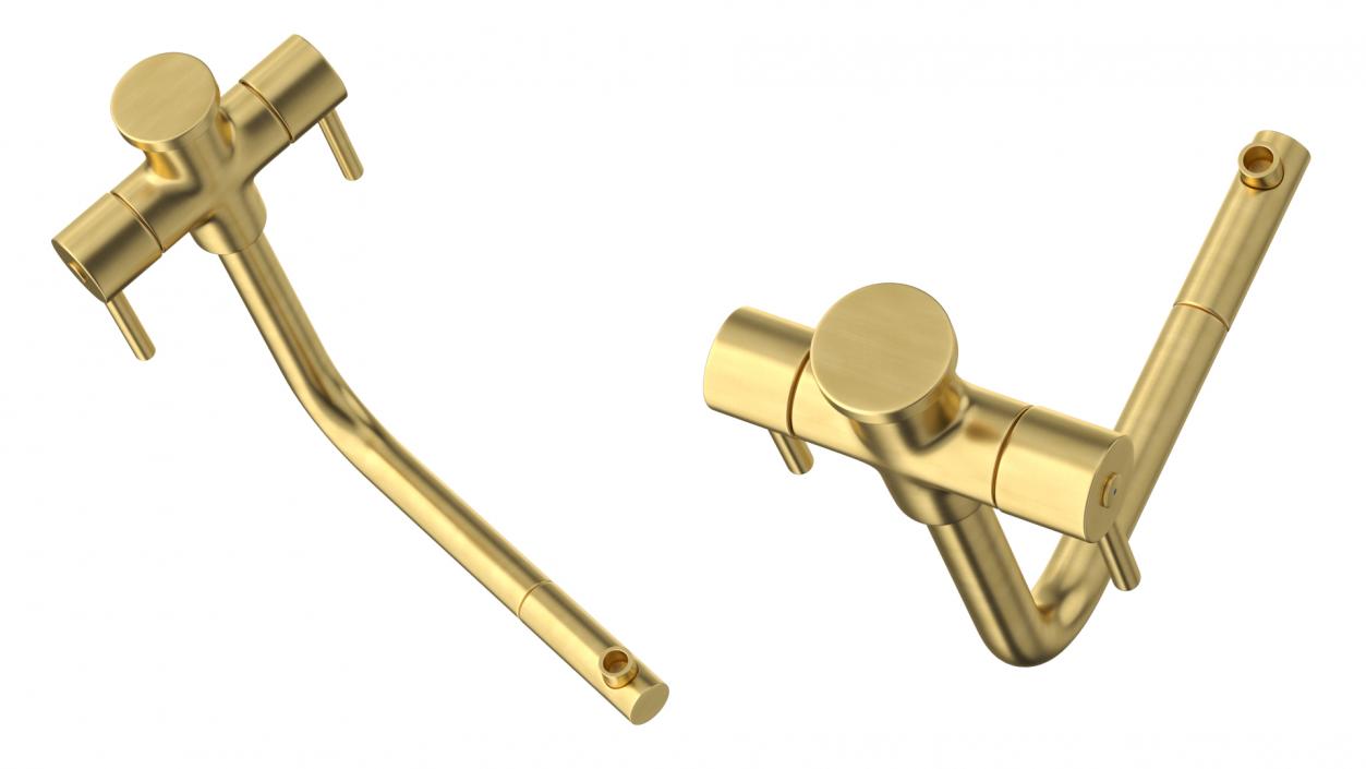 Angular Dual Lever Sink Mixer Tap Brass 3D model