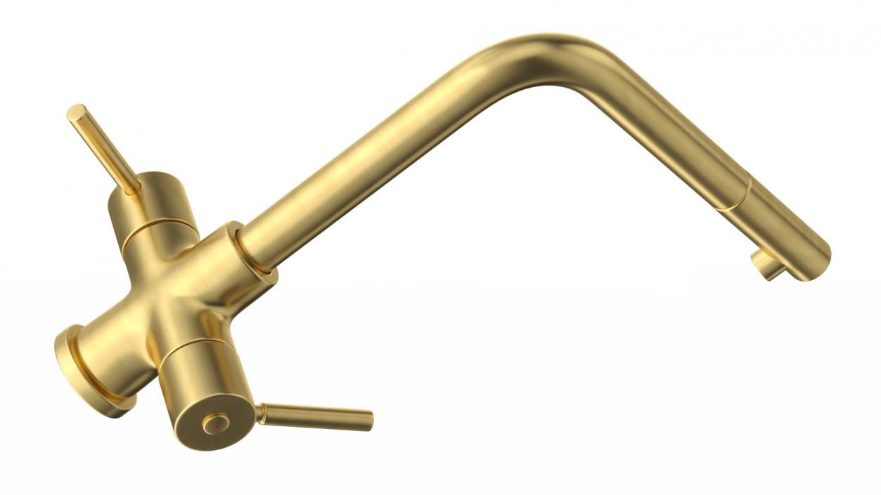 Angular Dual Lever Sink Mixer Tap Brass 3D model