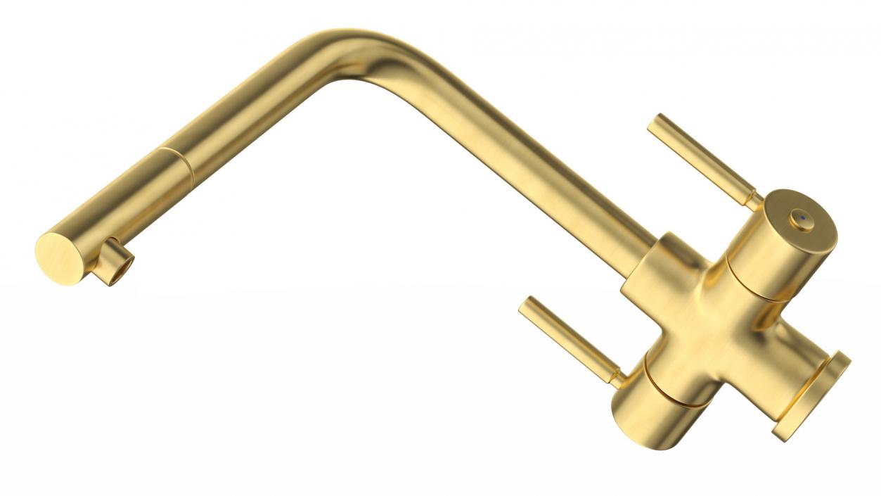 Angular Dual Lever Sink Mixer Tap Brass 3D model