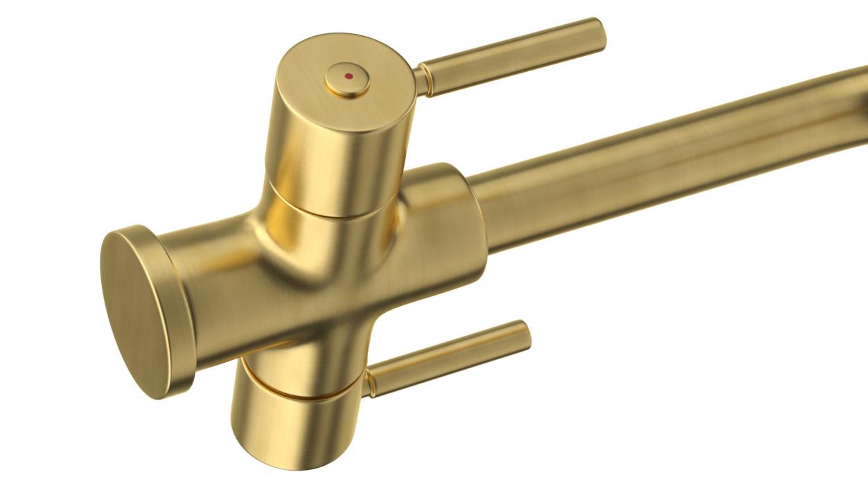 Angular Dual Lever Sink Mixer Tap Brass 3D model