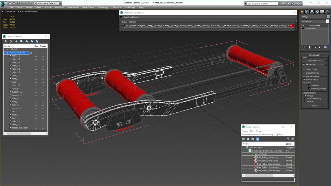 3D Indoor Bike Roller model