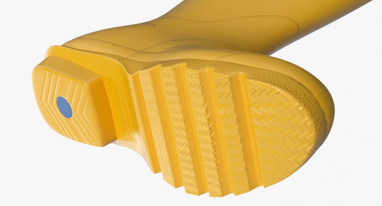 Womens Yellow Tall Refined Rain Boots 3D