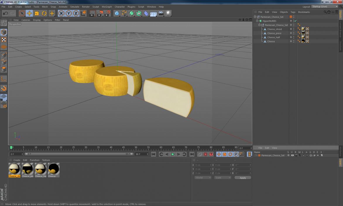 Parmesan Cheese Set 3D model