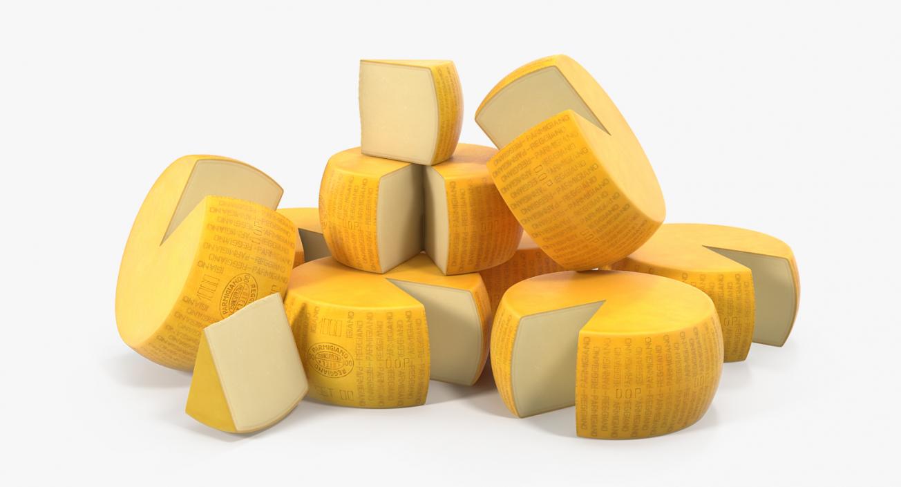 Parmesan Cheese Set 3D model