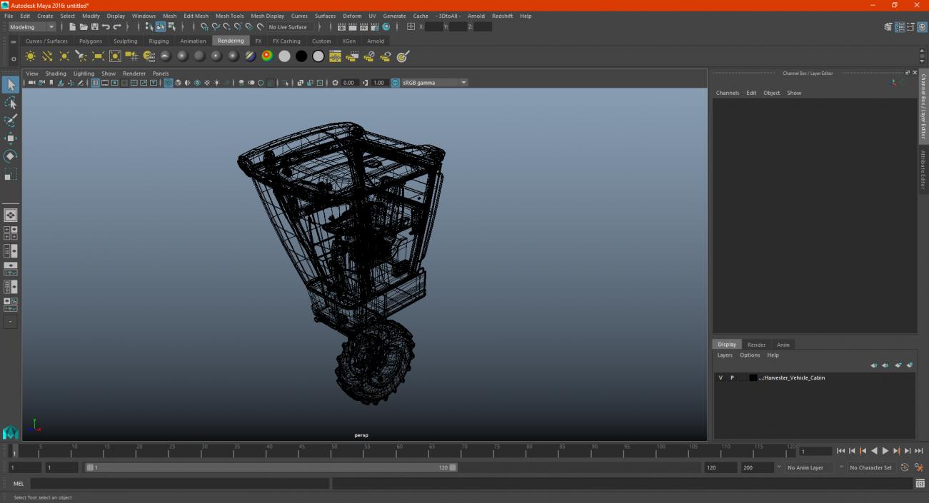 3D Harvester Vehicle Cabin model