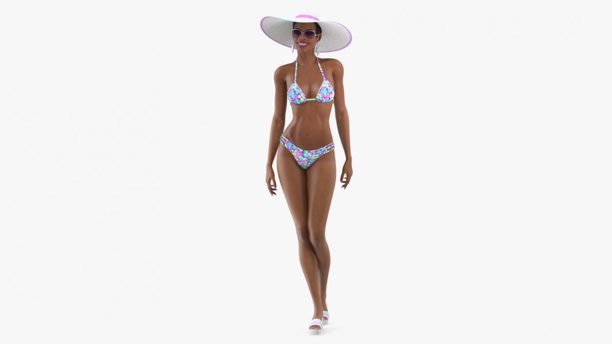 Light Skin Bikini Woman Standing Pose 3D