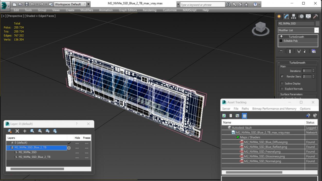 3D M2 NVMe SSD Blue 2 TB