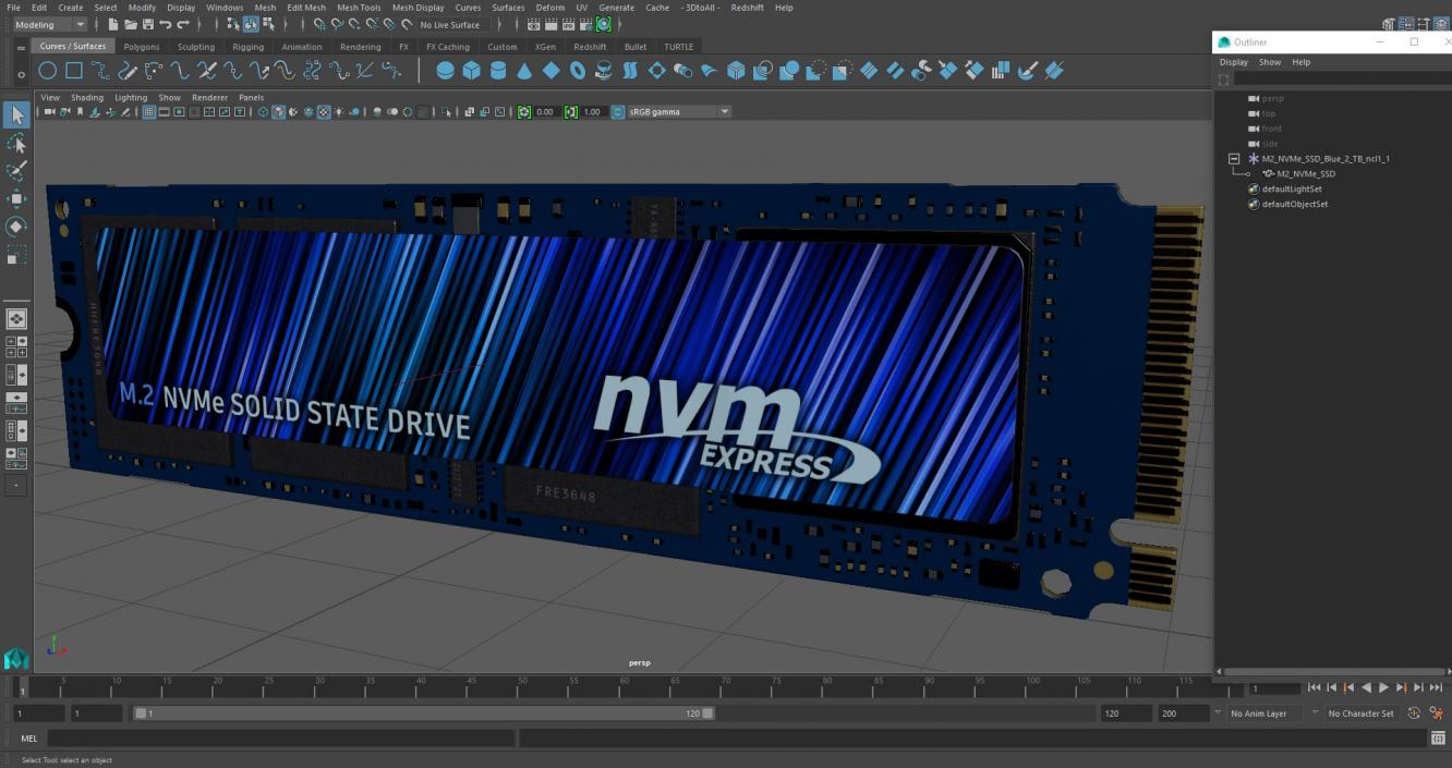 3D M2 NVMe SSD Blue 2 TB