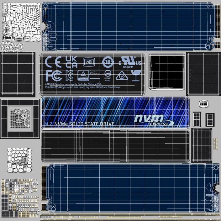 3D M2 NVMe SSD Blue 2 TB