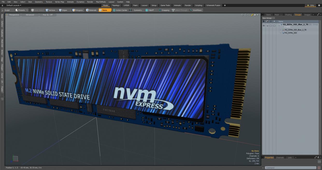 3D M2 NVMe SSD Blue 2 TB