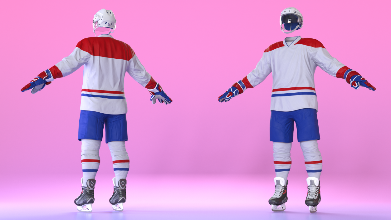 Hockey Equipment White 2 3D model