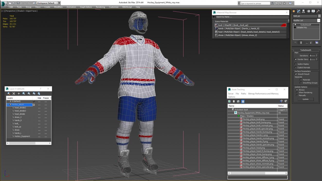 Hockey Equipment White 2 3D model