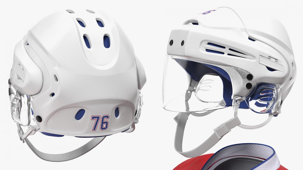 Hockey Equipment White 2 3D model