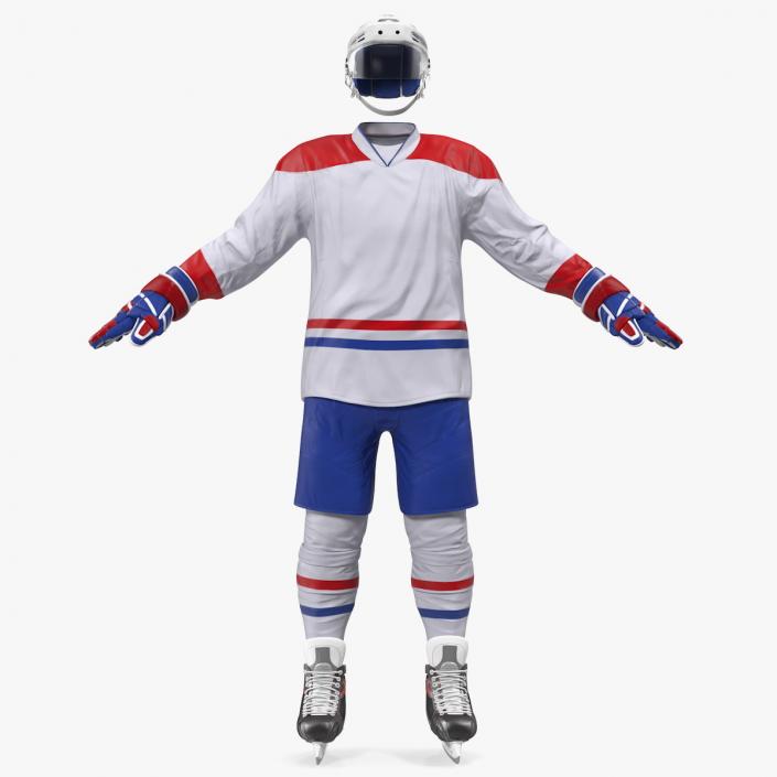 Hockey Equipment White 2 3D model