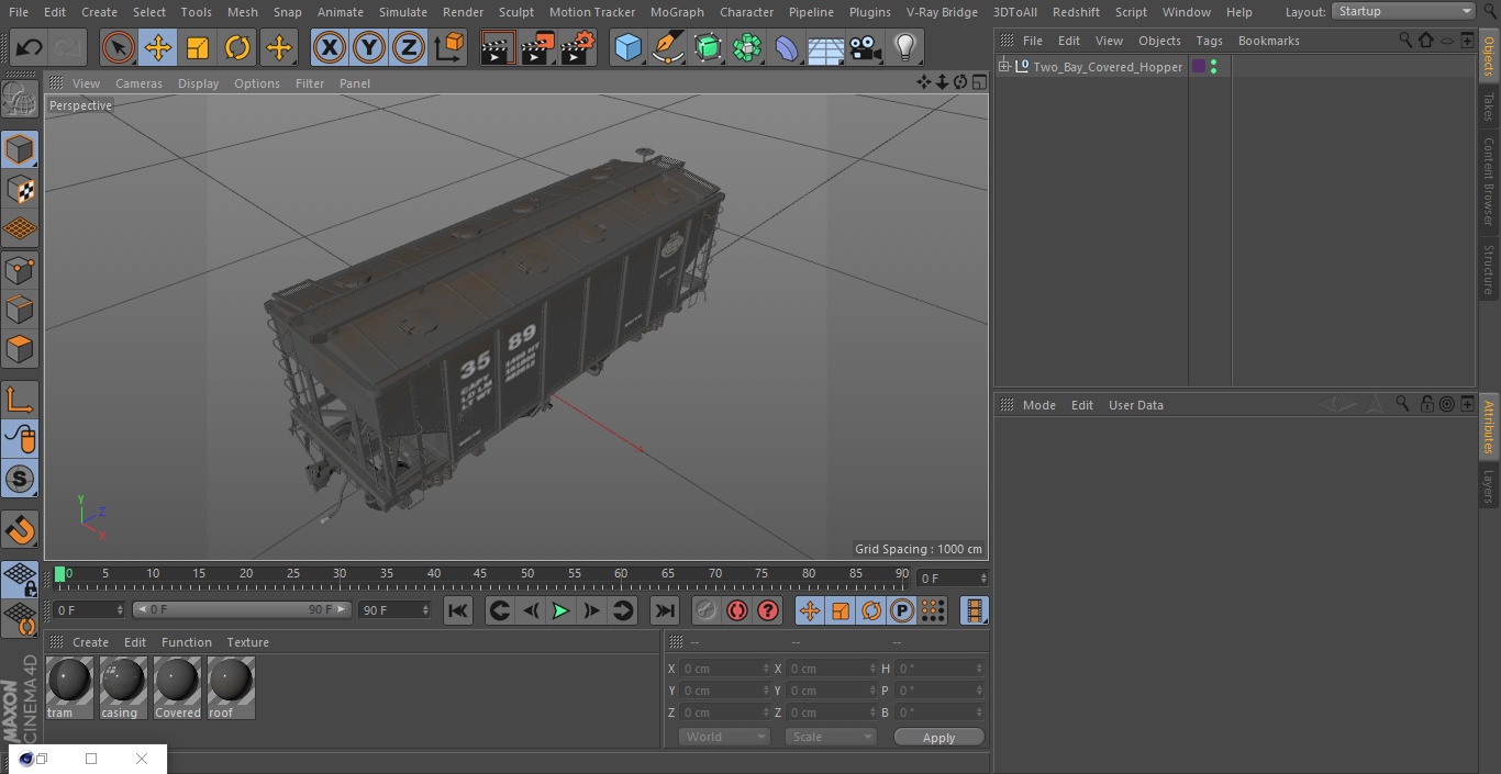 Two Bay Covered Hopper 3D