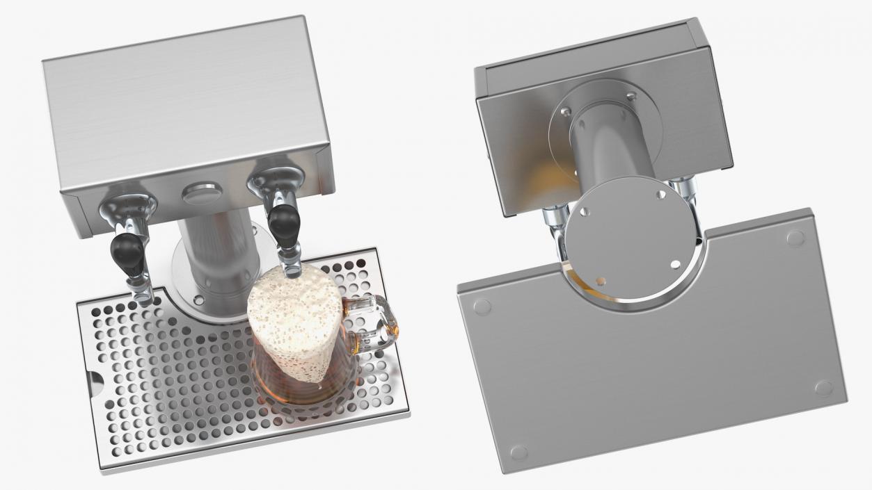 Beer Dispenser Kegerator Tower with Beer Mug 3D model