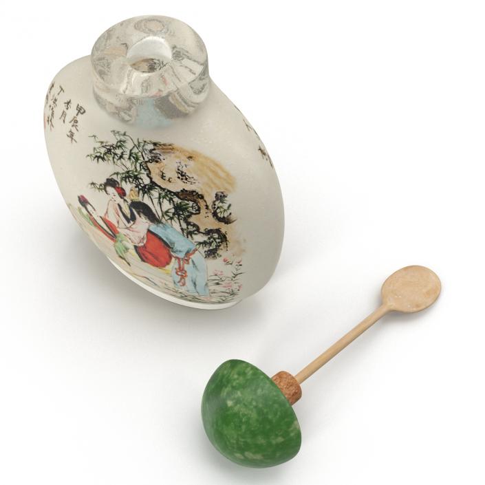 3D Chinese Snuff Bottle with Spoon