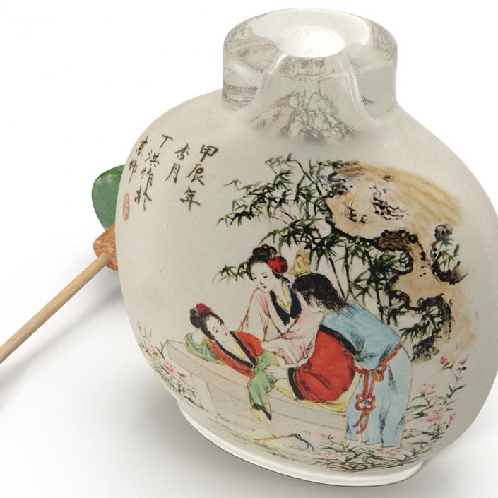 3D Chinese Snuff Bottle with Spoon