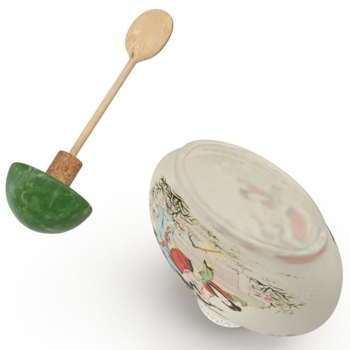 3D Chinese Snuff Bottle with Spoon