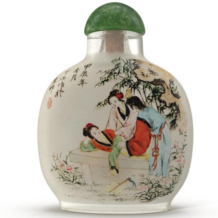 3D Chinese Snuff Bottle with Spoon