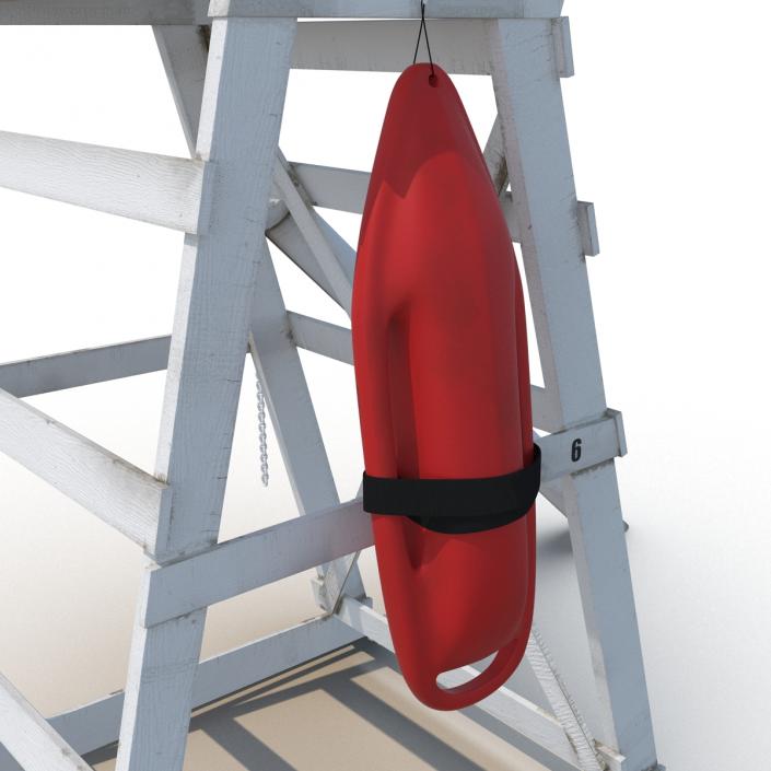 Lifeguard Chair with Umbrella 3D model