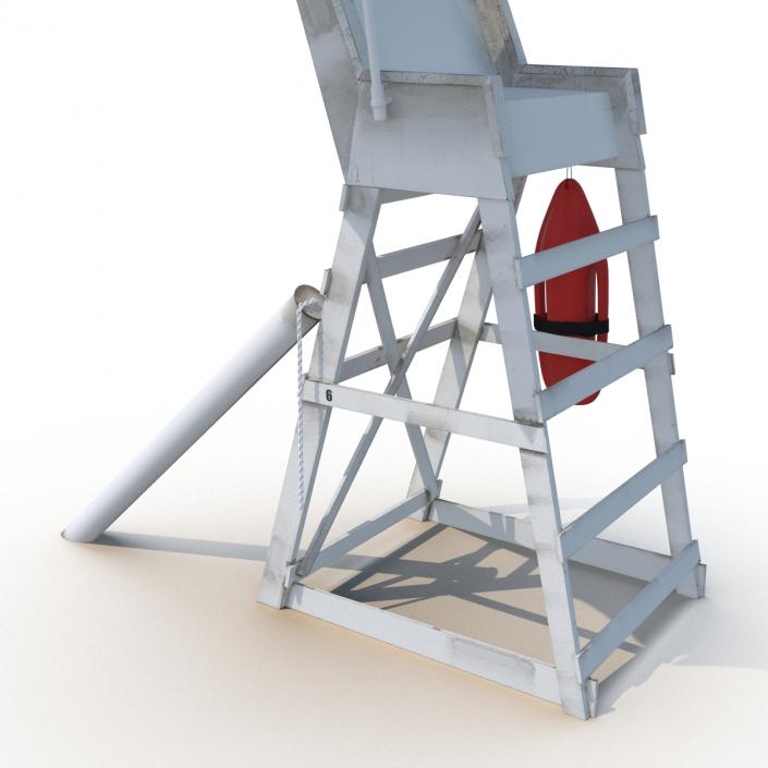 Lifeguard Chair with Umbrella 3D model