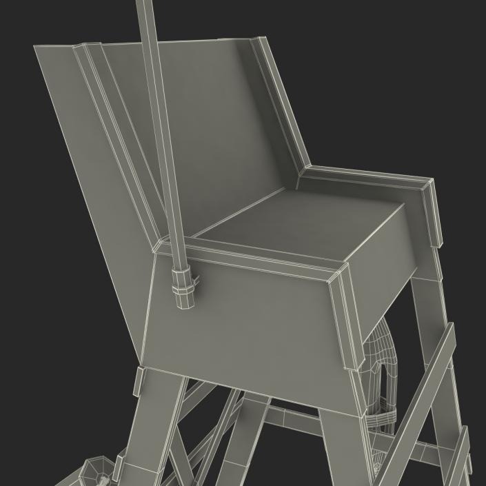 Lifeguard Chair with Umbrella 3D model