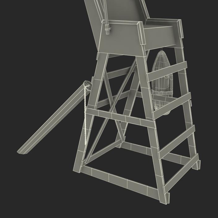 Lifeguard Chair with Umbrella 3D model